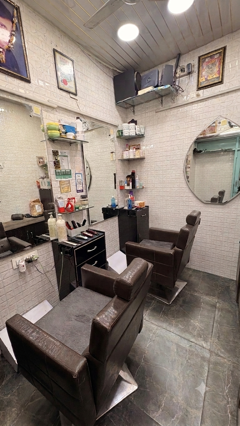 Clean modern barbershop interior